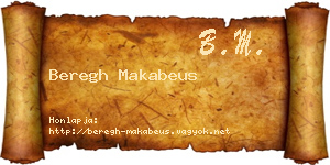 Beregh Makabeus névjegykártya